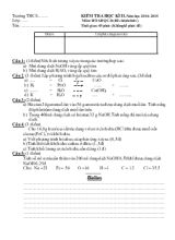 Kiểm tra học kì II. Năm học 2014 - 2015 môn Hóa học - 8 (đề chính thức) thời gian 45 phút (không kể phát đề)
